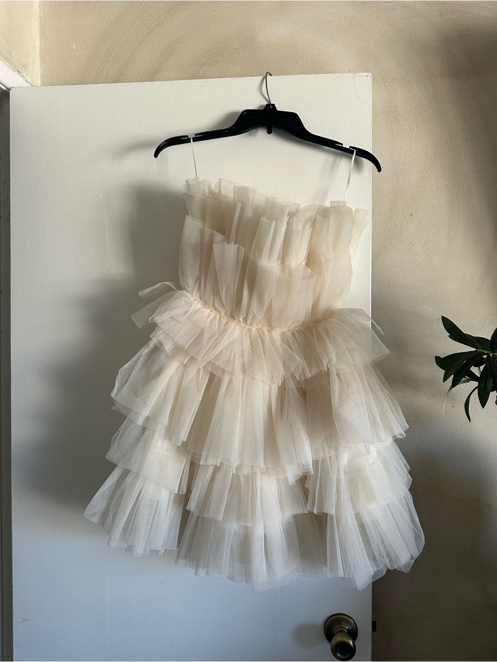 MARBLE Cream Layered Tulle Party Dress for Girls